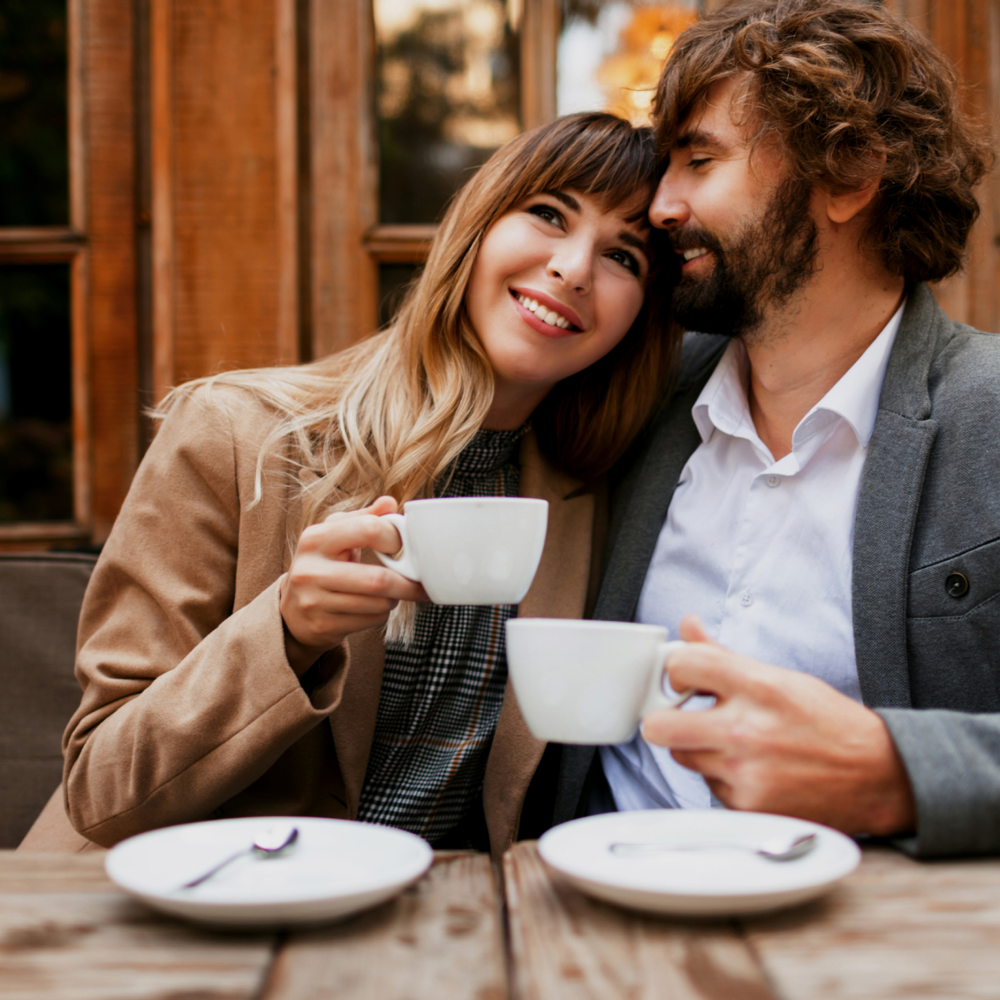 lovers with coffee